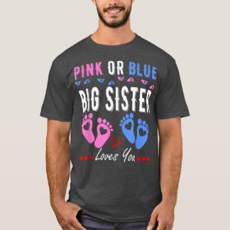 Roze of blauwe grote zuster houdt van je geslacht  t-shirt