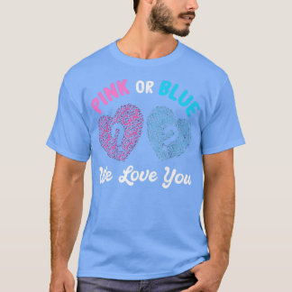 Roze of blauwe jongen of meisje waarvan we houden  t-shirt