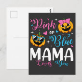 Roze of blauwe mama houdt van je pompoen Baby Briefkaart (Voorkant / Achterkant)