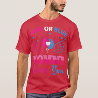 Roze of blauwe mammie houdt van je Baby Pa onthull T-shirt
