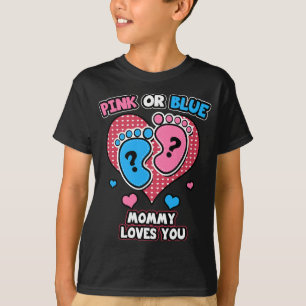 Roze of blauwe mammie houdt van je geslacht om Bab T-shirt