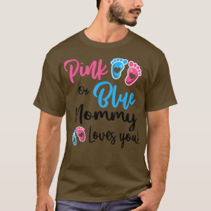 Roze of blauwe mammie houdt van je sekse en onthul t-shirt