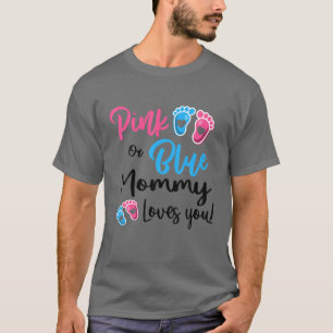 Roze of blauwe mammie houdt van je sekse en onthul t-shirt