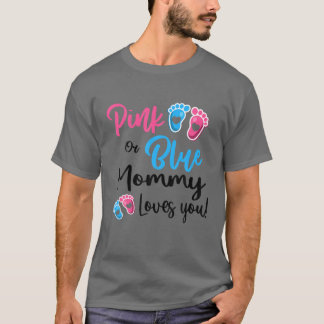Roze of blauwe mammie houdt van je sekse en onthul t-shirt