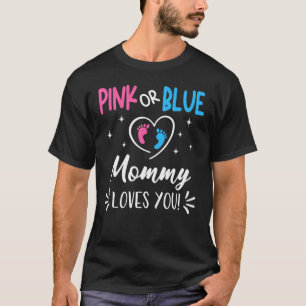 Roze of blauwe mammie houdt van je seksespecifieke t-shirt