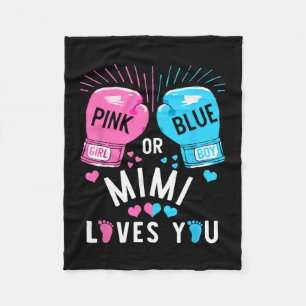 Roze of Blauwe Mimi houdt van je boksen Geslacht o Fleece Deken