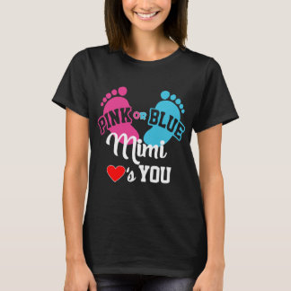 Roze of blauwe Mimi houdt van je geslacht T-shirt