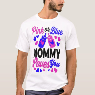 Roze of blauwe moMMY houdt van je   Baby Mam Gift T-shirt