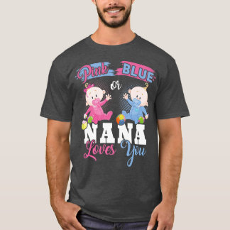 Roze of Blauwe Nana Loves You Geslacht Reveal Kost T-shirt