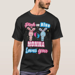 Roze of blauwe nonna houdt van je geslacht en onth t-shirt