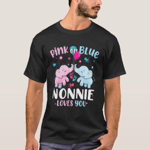 Roze of blauwe nonnie houdt van je geslacht onthul t-shirt
