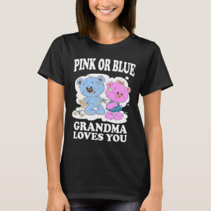 Roze of blauwe oma houdt van je gender onthulling  t-shirt