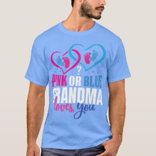 Roze of blauwe oma houdt van je geslacht en onthul t-shirt