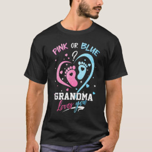 Roze of blauwe oma houdt van je geslacht om Baby t T-shirt