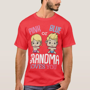 Roze of blauwe oma houdt van je geslacht om pregn t-shirt