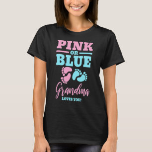 Roze of blauwe oma houdt van je geslacht t-shirt