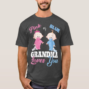 Roze of blauwe oma houdt van jeGender onthulling T-shirt