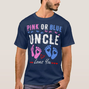 Roze of blauwe oom houdt van je geslacht onthult 1 t-shirt