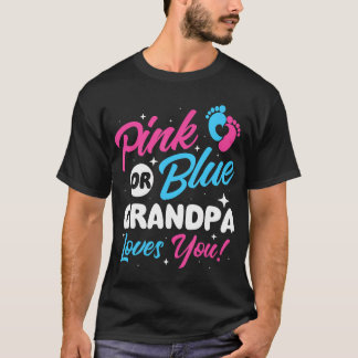 Roze of blauwe opa houdt van je - Gender Reveal Ba T-shirt