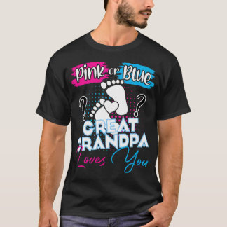 Roze of blauwe opa houdt van je zwangerschap t-shirt