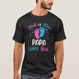 Roze of blauwe papa houdt van je geslacht om Baby T-shirt