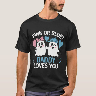 Roze of blauwe papa houdt van je geslacht onthulle t-shirt