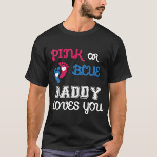 Roze of Blauwe papa houdt van je, geslacht onthult T-shirt