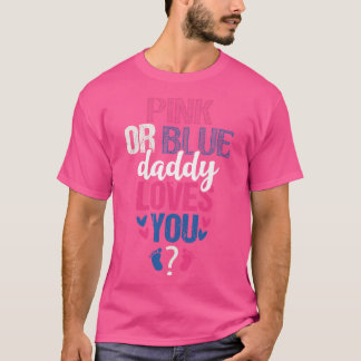 Roze of blauwe papa houdt van je t-shirt