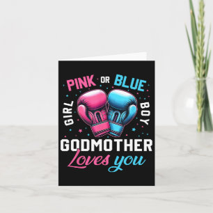 Roze of blauwe peetmoeder houdt van je boksen gend kaart