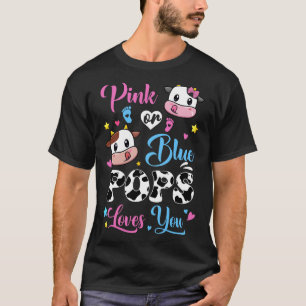 Roze of blauwe Poppen houdt van je Koe Baby Geslac T-shirt