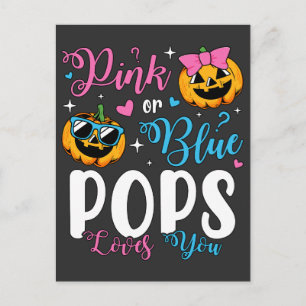 Roze Of Blauwe Pops Houdt Van Jou Pompoen Baby Briefkaart