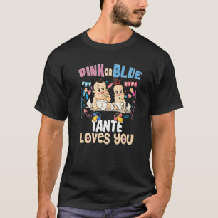 Roze of Blauwe Tante houdt van je beste tante T-shirt