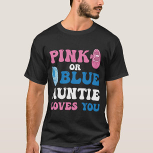 Roze of Blauwe TANTE Houdt van Jou Geslacht Onthul T-shirt