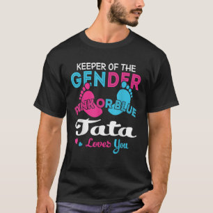 Roze of Blauwe Tata houdt van je Geslacht onthulle T-shirt
