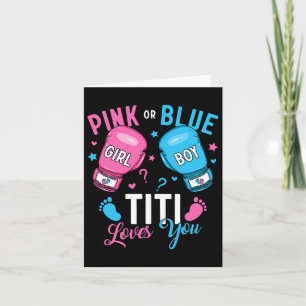 Roze of Blauwe Titi houdt van je boksen Geslacht o Kaart
