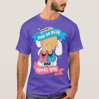 Roze of blauwe vader houdt van je, gender onthulli t-shirt