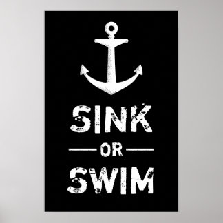 Roze of Motivatie Swim Citaten  Anchor Poster