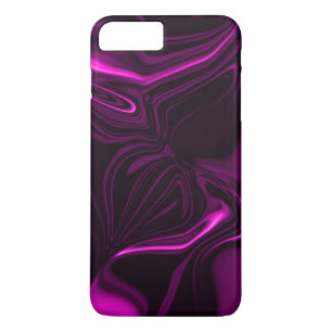 Roze of paarse curven tegen donkere paarse achterg iPhone 8 plus / 7 plus hoesje