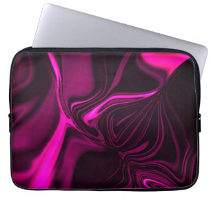 Roze of paarse curven tegen donkere paarse achterg laptop sleeve