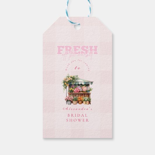 Roze 'Off the Market' Bruidsmeisjesfeestje Cadeaulabel (Achterkant)