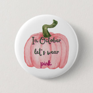 Roze oktober badge ronde button 5,7 cm