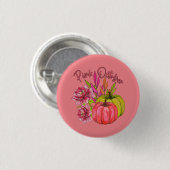 Roze oktober Borstkanker Ronde Button 3,2 Cm (Voorkant /achterkant)
