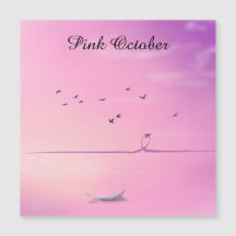 Roze Oktober Pastel Kunst Magnetische Kaart