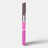 Roze olietjes en roze pokadots op grijs genaamd Case-Mate iPhone case (Achterkant / Rechts)