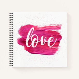 Roze olieverf van de Liefde citaat het moderne min Notitieboek