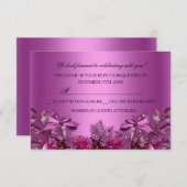 roze olievlek & kerstfeestdag RSVP Kaart (Voorkant / Achterkant)