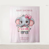 Roze Olifant Achtergrond Wandkleed (Voorkant)