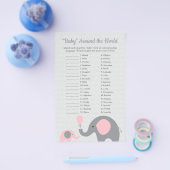 Roze olifant Baby rondom de Wereldvertaling Flyer (Enkel)