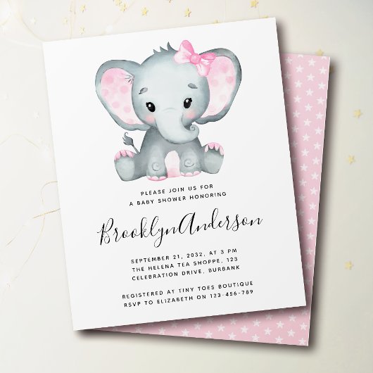 Roze olifant Baby shower