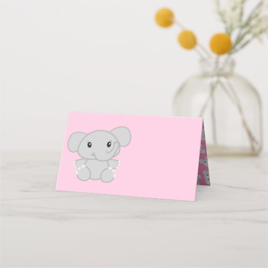 Roze olifant Baby shower (Voorkant)